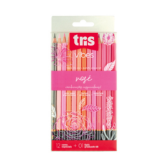 Lápis De Cor Vibes Tons Rosé 12 Cores + 1 Lápis 6B Tris