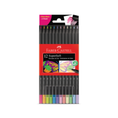 Lápis de Cor EcoLápis SuperSoft 6 Neon + 6 Pastel Faber Castell