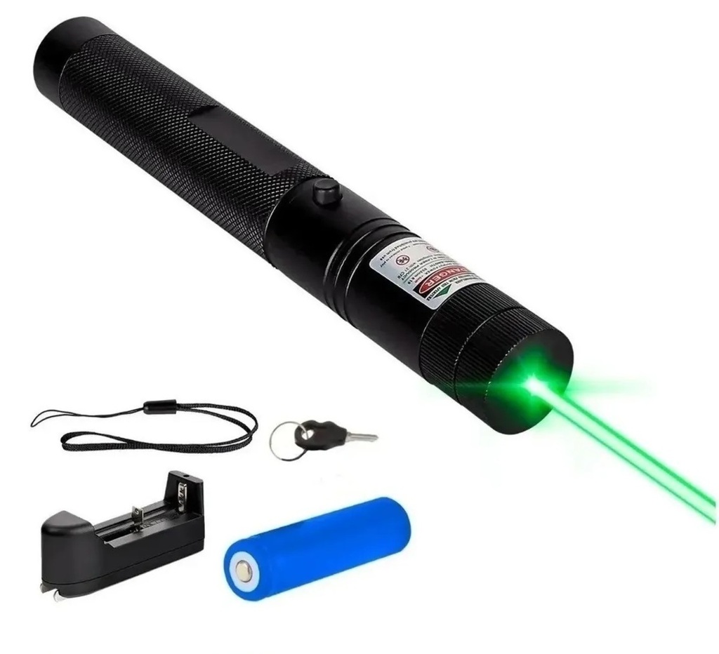 Puntero Laser Verde A Bateria recargavle 100 Mw Con Llave De