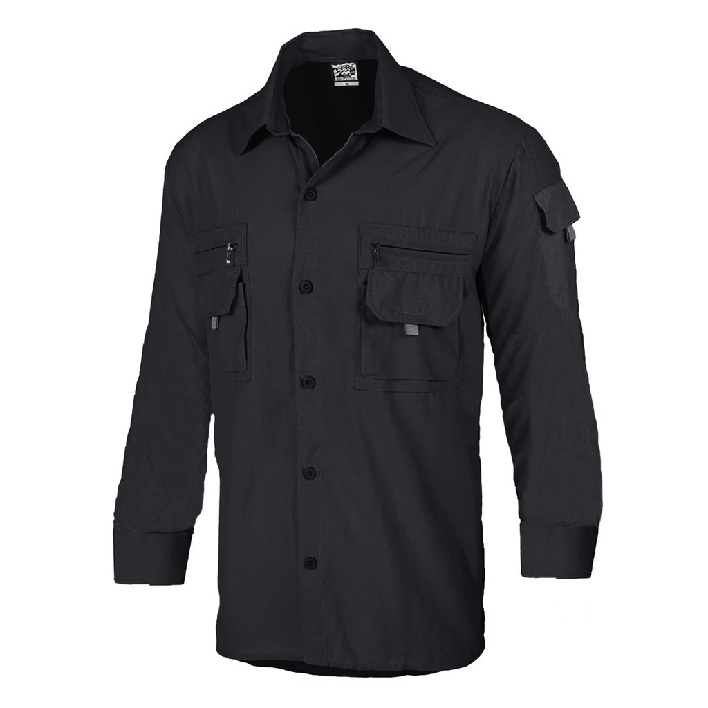 Camisa De Hombre Modelo Safari De Trekking Secado Rapido Manga Larga Bolsillos Con Cierre