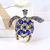 Broche tartaruga azul strass