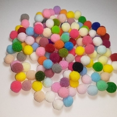 100 Mini Pompom Super Colorido 1cm