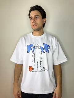 CAMISETA OVERSIZED FIRE SKETCH - BRANCO