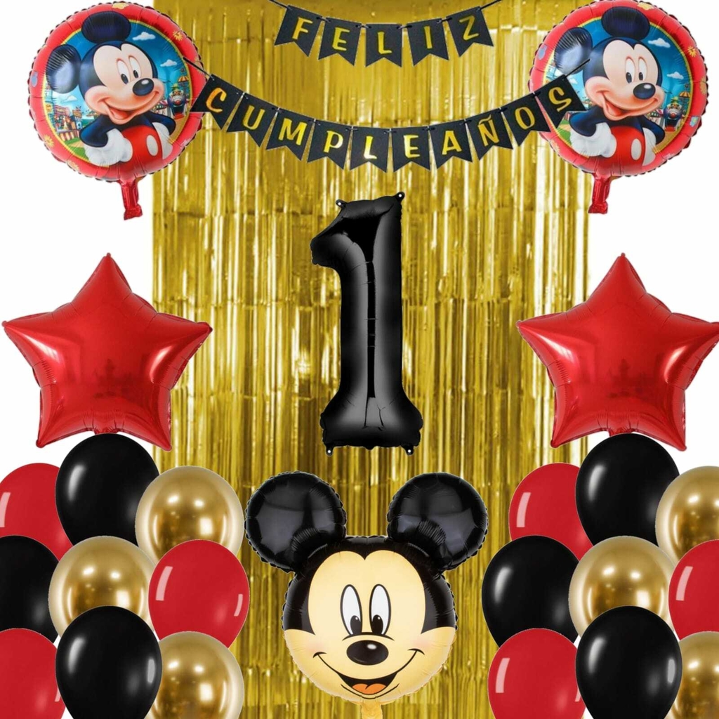 Combo Cumpleaños Globos Mickey Mouse Temática Decoración