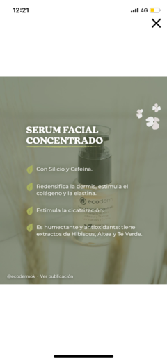 Serum facial concentrado / Natural/ Vegano - AGUAZÚ CUIDADO NATURAL