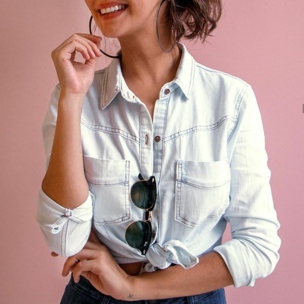 Camisa jeans lady rock sales