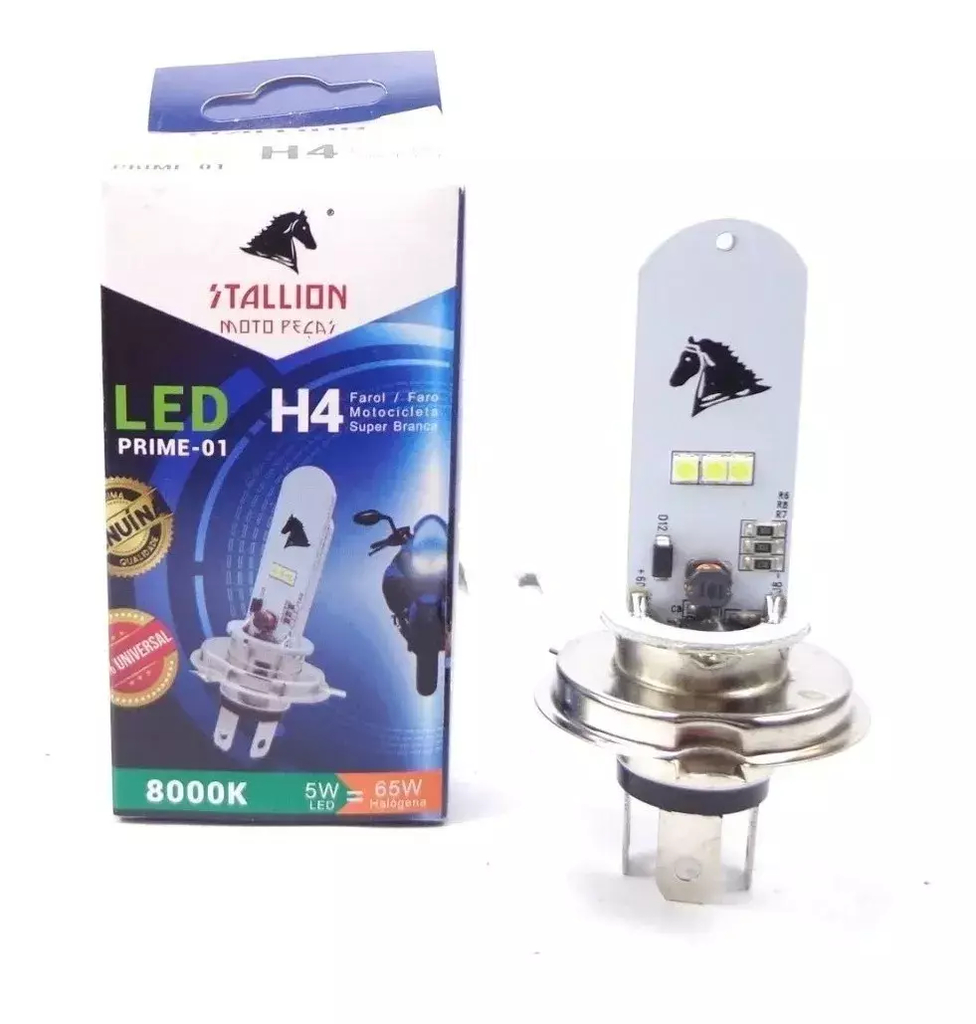 LAMPADA FAROL LED H4 12V 2.5/5W 8000K - FS Moto Peças