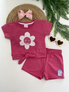 Conjunto florzinha rosa