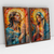 Quadro Decorativo A Luz Divina Jesus e Maria Kit com 2 Quadros - Bimper - Quadros Decorativos