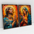 Quadro Decorativo A Luz Divina Jesus e Maria Kit com 2 Quadros