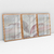 Quadro Decorativo Abstact Pink Leaves Kit de 3 Quadros - comprar online