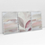 Quadro Decorativo Abstact Pink Leaves Kit de 3 Quadros