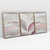 Quadro Decorativo Abstact Pink Leaves Kit de 3 Quadros - comprar online