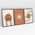 Quadro Decorativo Abstract Boho Art Marrom Terracota - Kit com 3 Quadros - loja online