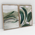Quadro Decorativo Abstract Nature Green Leaves Kit de 2 Quadros - comprar online