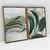 Quadro Decorativo Abstract Nature Green Leaves Kit de 2 Quadros - loja online