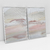 Quadro Decorativo Abstract Soft Pink and White Landscape Kit com 2 Quadros