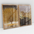 Quadro Decorativo Abstrato Árvore em Tons de Marrom e Bege com Dourado Kit de 2 Quadros - comprar online