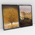 Quadro Decorativo Abstrato Árvore em Tons de Marrom e Bege com Dourado Kit de 2 Quadros - loja online
