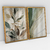Quadro Decorativo Abstrato Beige Leaves and Green Kit de 2 Quadros - loja online