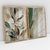 Quadro Decorativo Abstrato Beige Leaves and Green Kit de 2 Quadros - comprar online