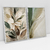 Quadro Decorativo Abstrato Beige Leaves and Green Kit de 2 Quadros