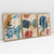 Quadro Decorativo Abstrato Botanical Abstract Leaves Art Kit com 3 Quadros - loja online