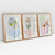 Quadro Decorativo Abstrato Botanical Flowers - Ana Ifanger - Kit de 3 Telas - comprar online