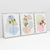 Quadro Decorativo Abstrato Botanical Flowers - Ana Ifanger - Kit de 3 Telas