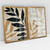 Quadro Decorativo Abstrato Botânico Folhas em Tons Pastéis Amarelados - 62A+62B - Uillian Rius - Kit com 2 Quadros - loja online