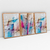 Quadro Decorativo Abstrato Britto QB253 - Kit com 3 Quadros - comprar online
