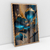 Quadro Decorativo Abstrato Flor da Noite Azul e Dourada I - comprar online