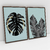 Quadro Decorativo Abstrato Folhas Negras Texturizadas - Vitor Costa - Kit com 2 Quadros - Bimper - Quadros Decorativos