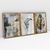 Quadro Decorativo Abstrato Folhas Texturizadas in Neutral Tones - Kit de 3 Quadros - loja online