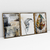 Quadro Decorativo Abstrato Folhas Texturizadas in Neutral Tones - Kit de 3 Quadros - loja online