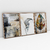 Quadro Decorativo Abstrato Folhas Texturizadas in Neutral Tones - Kit de 3 Quadros - comprar online