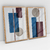 Quadro Decorativo Abstrato Geométrico Azul e Vermelho Vinho - 76A+76B - Uillian Rius - Kit com 2 Quadros - comprar online