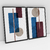 Quadro Decorativo Abstrato Geométrico Azul e Vermelho Vinho - 76A+76B - Uillian Rius - Kit com 2 Quadros - loja online