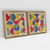 Quadro Decorativo Abstrato Geométrico Bauhaus Design Kit com 2 Quadros - loja online