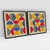 Quadro Decorativo Abstrato Geométrico Bauhaus Design Kit com 2 Quadros - loja online