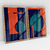 Quadro Decorativo Abstrato Geométrico Laranja e Azul - 148C+149C - Uillian Rius - Kit com 2 Quadros - comprar online