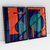 Quadro Decorativo Abstrato Geométrico Laranja e Azul - 148C+149C - Uillian Rius - Kit com 2 Quadros - Bimper - Quadros Decorativos