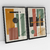 Quadro Decorativo Abstrato Geométrico Minimalista Moderno Brown, Green and Orange - Kit com 2 Quadros - Bimper - Quadros Decorativos