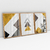 Quadro Decorativo Abstrato Geométrico Sweet Home Amarelo Kit com 3 Quadros - loja online