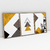 Quadro Decorativo Abstrato Geométrico Sweet Home Amarelo Kit com 3 Quadros - Bimper - Quadros Decorativos