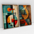 Quadro Decorativo Abstrato Geometrico Tropical Organic Shades Kit com 2 Quadros - loja online