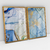 Quadro Decorativo Abstrato Mármore Azul Celeste e Azul Maya com Detalhes Dourados Kit com 2 Quadros - loja online