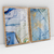 Quadro Decorativo Abstrato Mármore Azul Celeste e Azul Maya com Detalhes Dourados Kit com 2 Quadros - comprar online