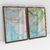 Quadro Decorativo Abstrato Mármore Azul e Verde Safira Kit com 2 Quadros na internet