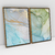 Quadro Decorativo Abstrato Mármore Azul e Verde Safira Kit com 2 Quadros - loja online